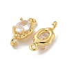 Brass Clear Cubic Zirconia Connector Charms KK-R210-15G-2