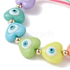 Resin Heart with Evil Eye Braided Bead Bracelets BJEW-JB09461-3