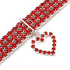 Adjustable 3-Row Iron Rhinestone Cup Chain Pet Collars AJEW-A054-01A-2