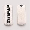 Tibetan Style Alloy Rectangle with Word Fearless Pendants X-TIBEP-Q043-064-RS-2