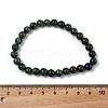 Natural Chrysocolla and Lapis Lazuli Round Bead Stretch Bracelets BJEW-L593-D03-3