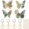 DIY Alloy Enamel Butterfly Pendants Keychain Making Kits DIY-SP0003-10B-1