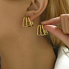 304 Stainless Steel Rectangle Stud Earrings UF5198-1-2