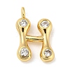Rack Plating Brass Micro Pave Cubic Zirconia Pendants KK-A200-24G-H-1