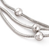 Titanium Steel Multi-strand Ball Bracelets BJEW-L687-01P-2