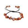 Adjustable Natural Red Agate Chips Braided Bead Bracelet PW-WGB8513-05-1