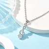 Brass Micro Pave Cubic Zirconia Musical Note Pendants Necklace NJEW-JN04695-3