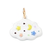 Brass Enamel Pendants KK-CBAE20A-04G-1