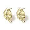 Brass Studs Earrings Findings KK-K371-09G-1