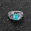 Zinc Alloy with Synthetic Turquoise Finger Rings FS-WGE57A9-03-2