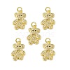 Brass Micro Pave Cubic Zirconia Bird Pendants KK-E068-VB310-4