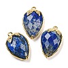 Natural Lapis Lazuli Faceted Pendants G-M431-06G-04-1