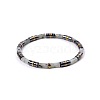 Bohemian Natural Amazonite & Golden Synthetic Non-magnetic Hematite Beaded Stretch Bracelets for Women Men NY1304-8-1