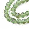 Handmade Frosted Lampwork Beads Strands LAMP-N021-39E-3