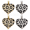 4Pcs 2 Colors Brass Micro Pave Cubic Zirconia Pendants KK-ME0004-69-1
