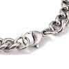 Ion Plating(IP) 304 Stainless Steel Curved Rectangle Link Chain Bracelets for Men BJEW-B096-47A-AS-3