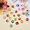 50Pcs Flower Printed Glass Cabochons sgGGLA-SZ0001-18-4