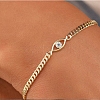 Brass Rhinestone Cuban Chain Evil Eye Bracelet for Women PW-WGA8484-02-1