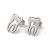 304 Stainless Steel Tooth Shape Stud Earrings for Men Women EJEW-C044-01P-1