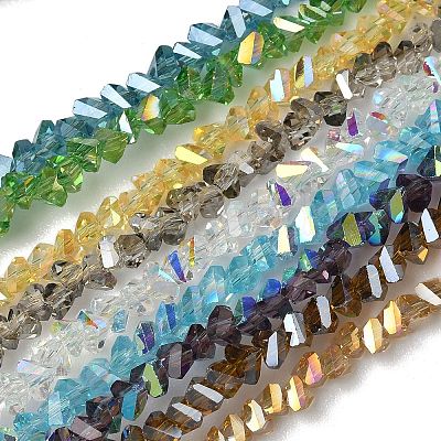 Electroplate Transparent Glass Beads Strands EGLA-P061-04C-AB-1