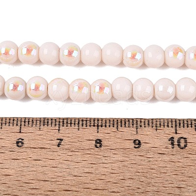 Electroplate Opaque Glass Beads Strands EGLA-Q132-6MM-01C-02-1