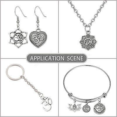 100Pcs 10 Styles Tibetan Style Alloy Pendants TIBEP-CJ0002-33-1