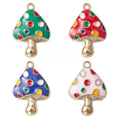 8Pcs 4 Colors Autumn Theme Rack Plating Alloy Enamel Pendants ENAM-YW0003-35-1