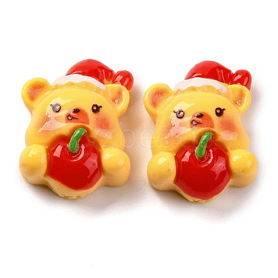 Yellow Christmas Theme Resin Cabochons RESI-R451-01F-1
