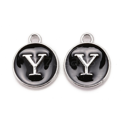 Platinum Plated Alloy Charms X-ENAM-S118-02Y-P-1