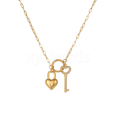 Valentine's Day 304 Stainless Steel Crystal Rhinestone Pendant Necklaces WGE27DF-01-1