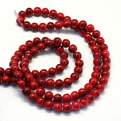 Baking Paint Glass Round Bead Strands DGLA-Q019-8mm-49-1