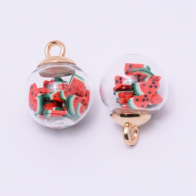 Transparent Glass Globe Pendants GLAA-TAC0003-03H-1