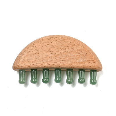 Natural Green Aventurine Scalp Massager AJEW-G058-01C-1