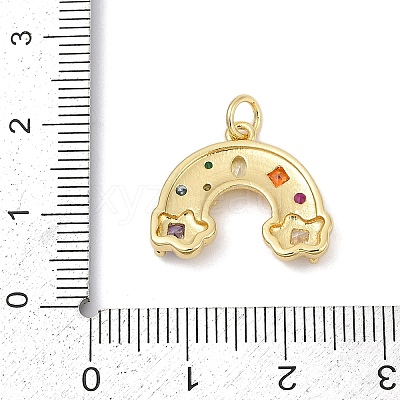 Brass Micro Pave Cubic Zirconia Pendants X-KK-U058-40G-1