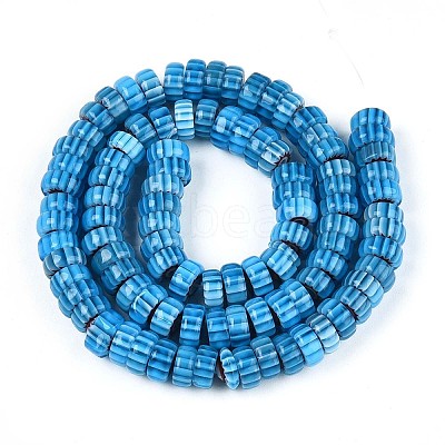 Handmade Millefiori Glass Beads Strands LAMP-T021-27B-05-1