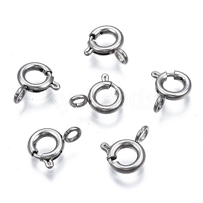 Tarnish Resistant 304 Stainless Steel Spring Ring Clasps STAS-S117-016B-1