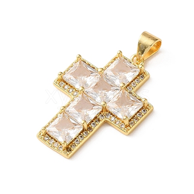 Brass Pave Cubic Zirconia Pendants CU-CBA03AF-17G-04-1