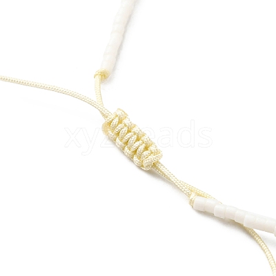 Adjustable Miyuki Seed & White Shell & Natural African Turquoise Beaded Necklaces NJEW-O127-02-1