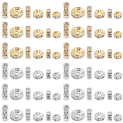 520Pcs Brass Rhinestone Spacer Beads RB-PA0001-07B-1