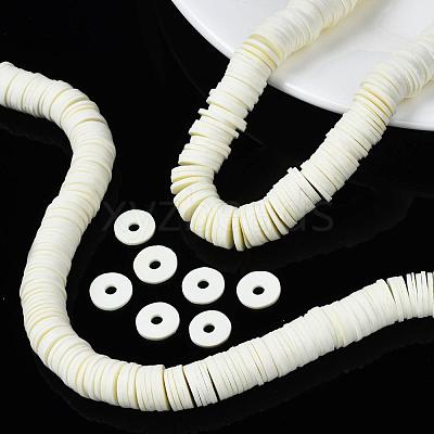 Flat Round Handmade Polymer Clay Beads CLAY-R067-12mm-21-1