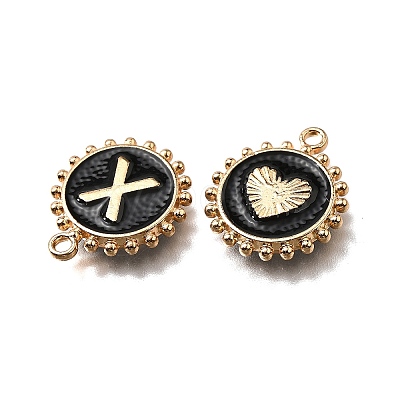 Alloy Black Enamel Pendants ENAM-K075-03A-G-1