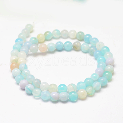 Natural Striped Agate/Banded Agate Bead Strands X-G-K155-A-8mm-04-1