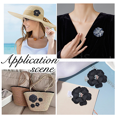 10Pcs 7 Styles Denim Flower for Clothes Garment Accessories Decorative DIY-HS0001-82C-1
