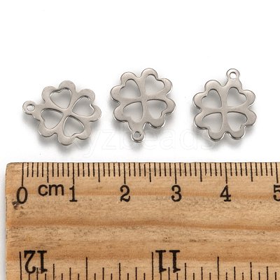 Tarnish Resistant 304 Stainless Steel Clover Charms Pendants X-STAS-M004-01-1