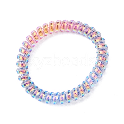 Plastic Telephone Cord Elastic Hair Ties OHAR-Q044-32-1