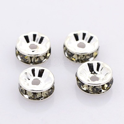 Brass Grade A Rhinestone Spacer Beads RB-A014-Z6mm-12S-1