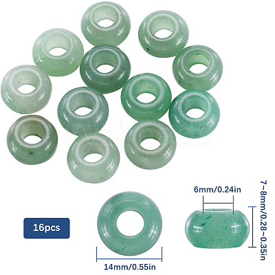16Pcs Natural Green Aventurine European Beads G-SC0003-03B-1