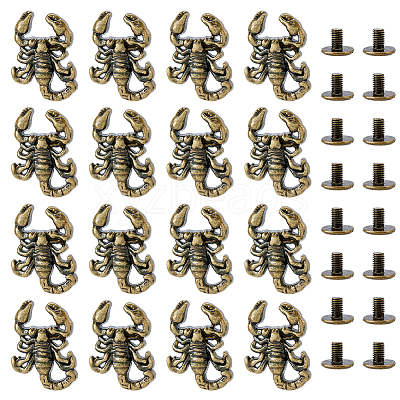 16Bags Scorpion Alloy with Iron Decorative Rivets BUTT-FH0001-035B-1