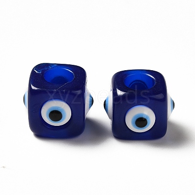 Resin Evil Eye European Beads RESI-A021-01-1