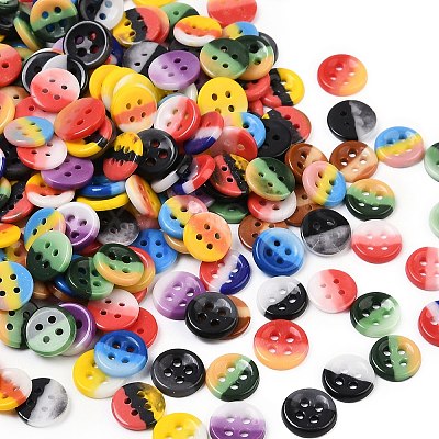 4-Hole Glass Buttons PORC-R010-01B-1